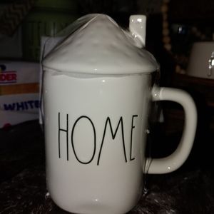 Rae Dunn Large Letter home Mug with topper